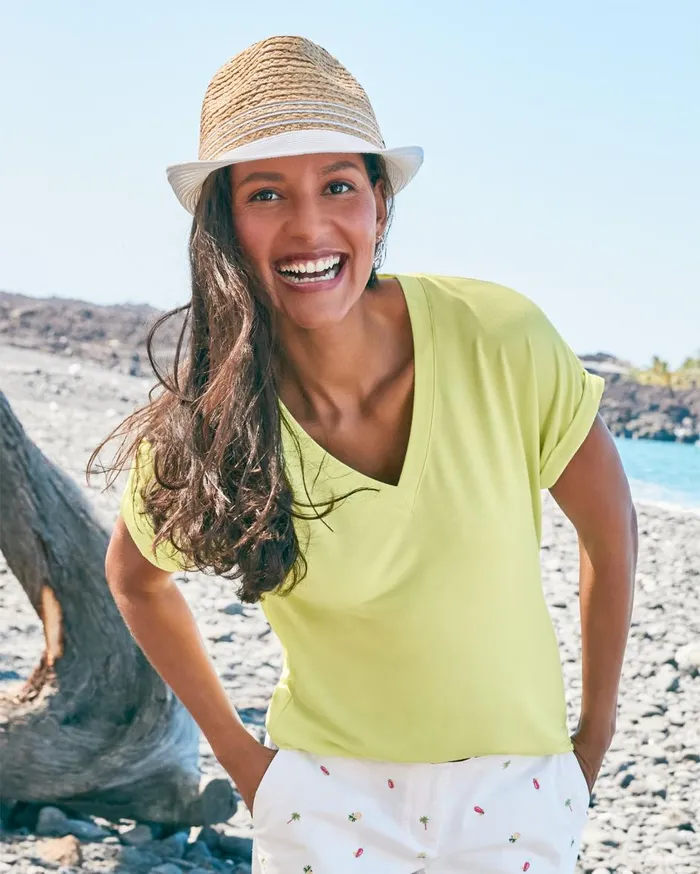 Tommy Bahama Pippa Fedora Hat Stone Women Hats and Caps