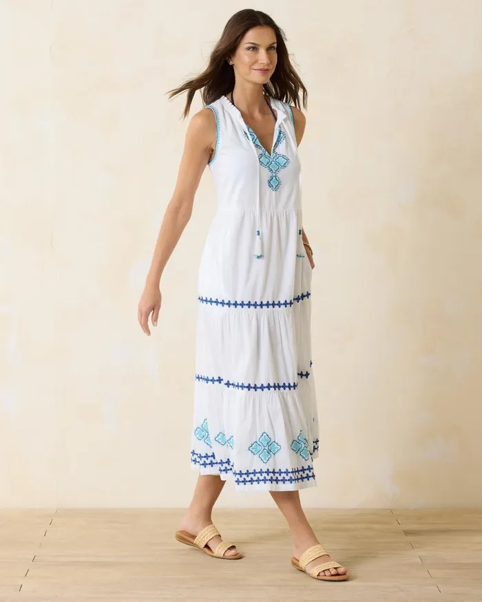 Tommy Bahama Shell Beach Coverup Dress White Women Dresses