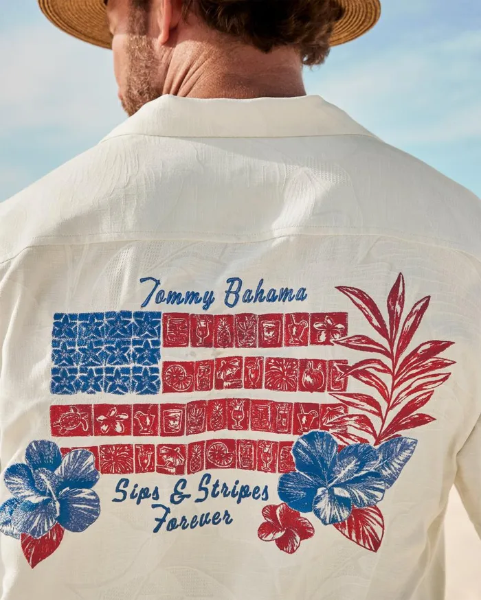 Tommy Bahama Sips And Stripes Forever Silk Camp Shirt Continental Men Shirts Tommy Bahama Sips And Stripes Forever Silk Camp Shirt Continental Men Shirts