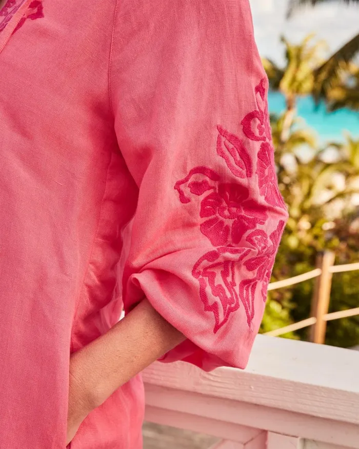Tommy Bahama St Lucia Embroidered Coverup Dress Coral Coast Women Dresses