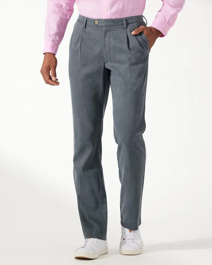 Tommy Bahama TwoTone Stretch Webbed Belt Khaki Men Pants and Chinos