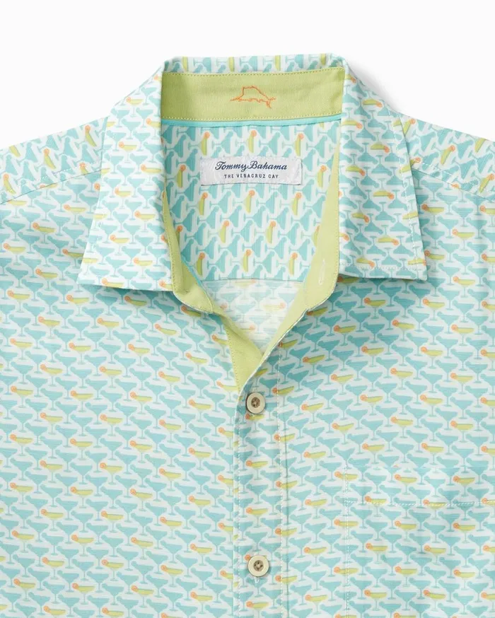 Tommy Bahama Veracruz Cay Cocktail Mixer ShortSleeve Shirt Opal Men Shirts Tommy Bahama Veracruz Cay Cocktail Mixer ShortSleeve Shirt Opal Men Shirts