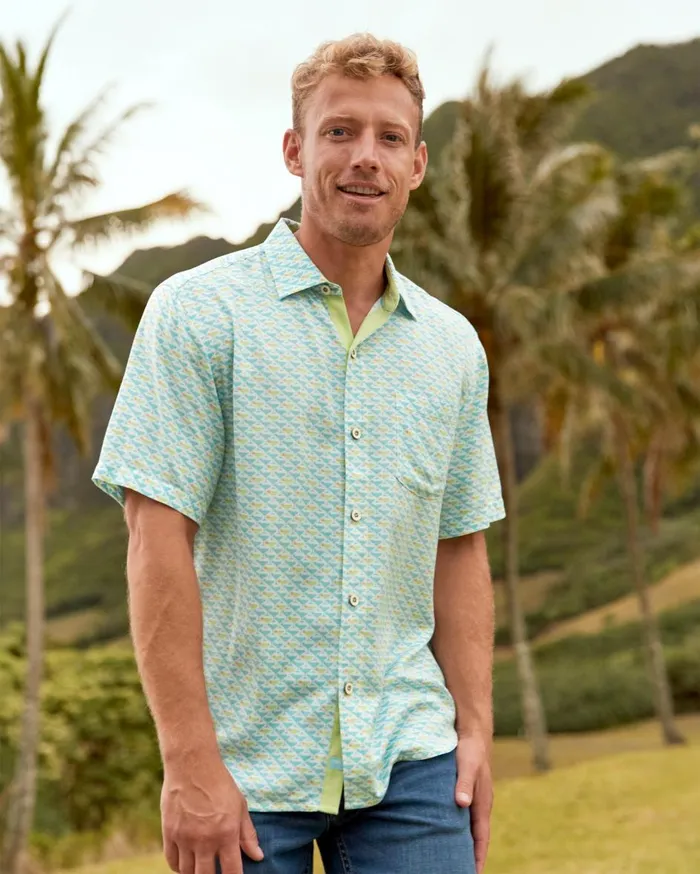 Tommy Bahama Veracruz Cay Cocktail Mixer ShortSleeve Shirt Opal Men Shirts Tommy Bahama Veracruz Cay Cocktail Mixer ShortSleeve Shirt Opal Men Shirts