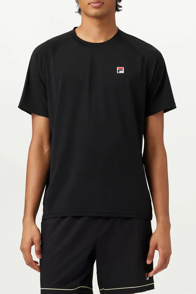 Tops and TShirts Men Fila Short Sleeve Crewneck 001 Black Tops and TShirts Men Fila Short Sleeve Crewneck 001 Black