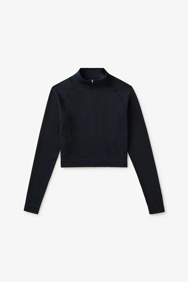 Tops and TShirts Women Fila Breakpoint Seamless Quarter Zip 001 Black