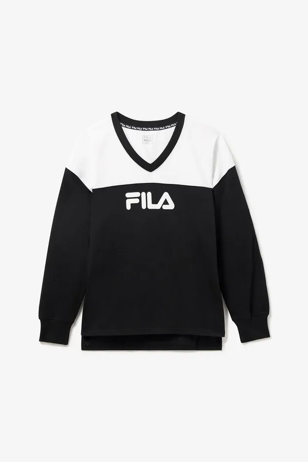 Tops and TShirts Women Fila Practice VNeck 013 Blackwhite