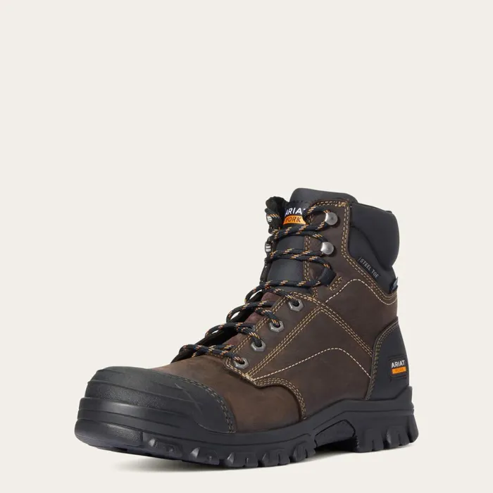 Treadfast 6034 Waterproof Steel Toe Work Boot Dark Brown Men Ariat Work Boots