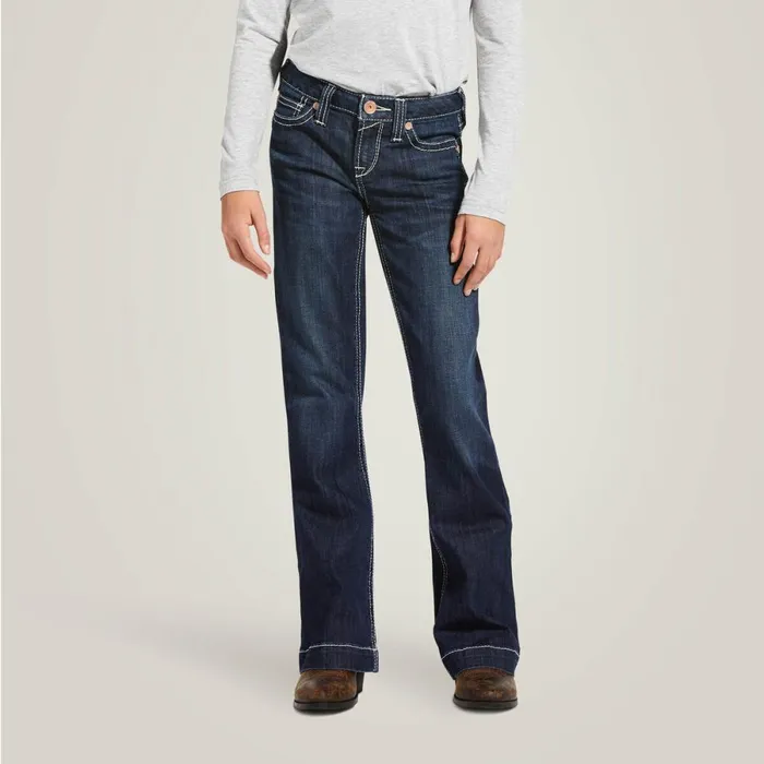 Trouser Mid Rise Stretch Ella Wide Leg Jean Naomi Kids Ariat Jeans