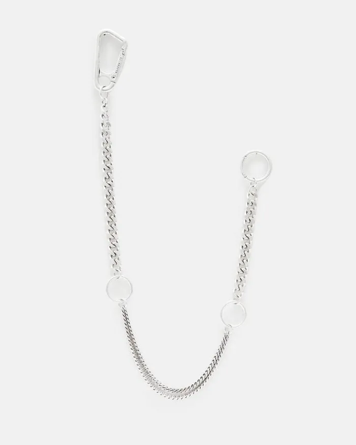 Trueno Brass Circle Carabiner Belt Chain Warm Silver Men AllSaints Accessories Trueno Brass Circle Carabiner Belt Chain Warm Silver Men AllSaints Accessories