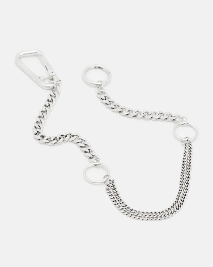 Trueno Brass Circle Carabiner Belt Chain Warm Silver Men AllSaints Accessories Trueno Brass Circle Carabiner Belt Chain Warm Silver Men AllSaints Accessories