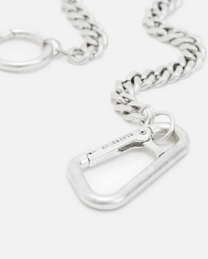 Trueno Brass Circle Carabiner Belt Chain Warm Silver Men AllSaints Accessories Trueno Brass Circle Carabiner Belt Chain Warm Silver Men AllSaints Accessories