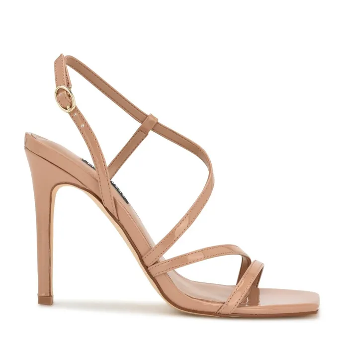Trulee Strappy Heeled Sandals Blush Patent Women Nine West Heeled