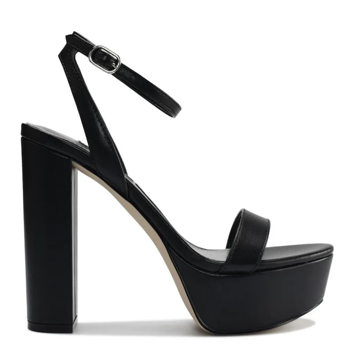 Uknow Platform Dress Sandals Black Women Nine West High Heels