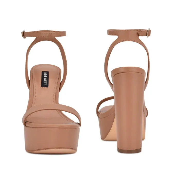 Uknow Platform Dress Sandals Light Tan Women Nine West Heeled Uknow Platform Dress Sandals Light Tan Women Nine West Heeled