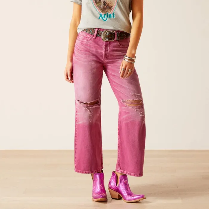 Ultra High Rise Tomboy Wide Pink Women Ariat Denim