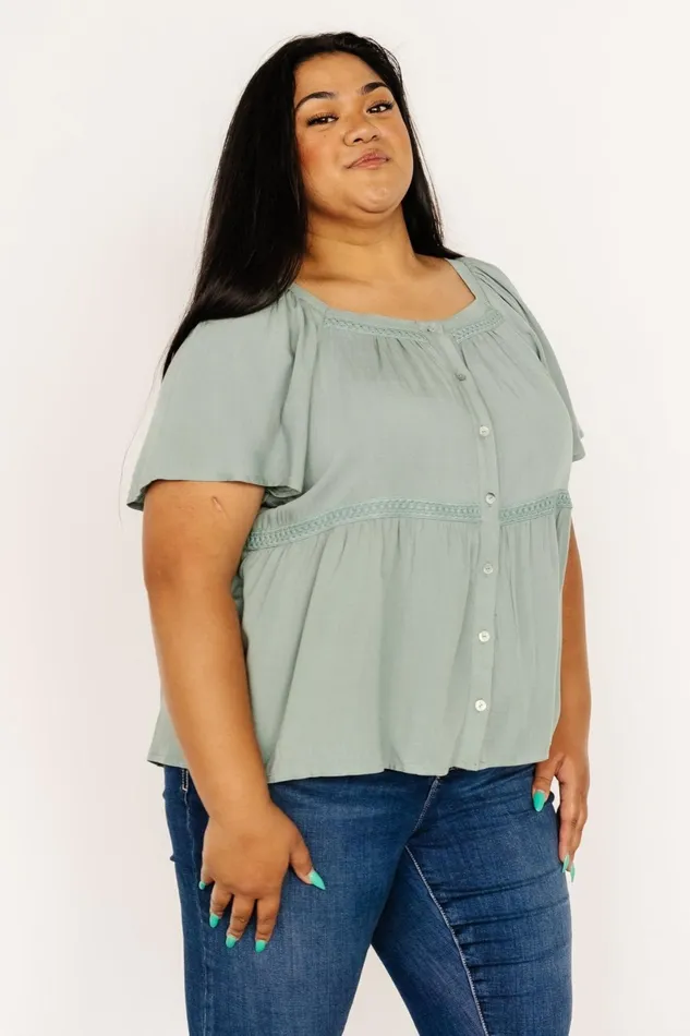 Unity Button Up Top Sage Women Baltic Born Blouses Shirts Unity Button Up Top Sage Women Baltic Born Blouses Shirts