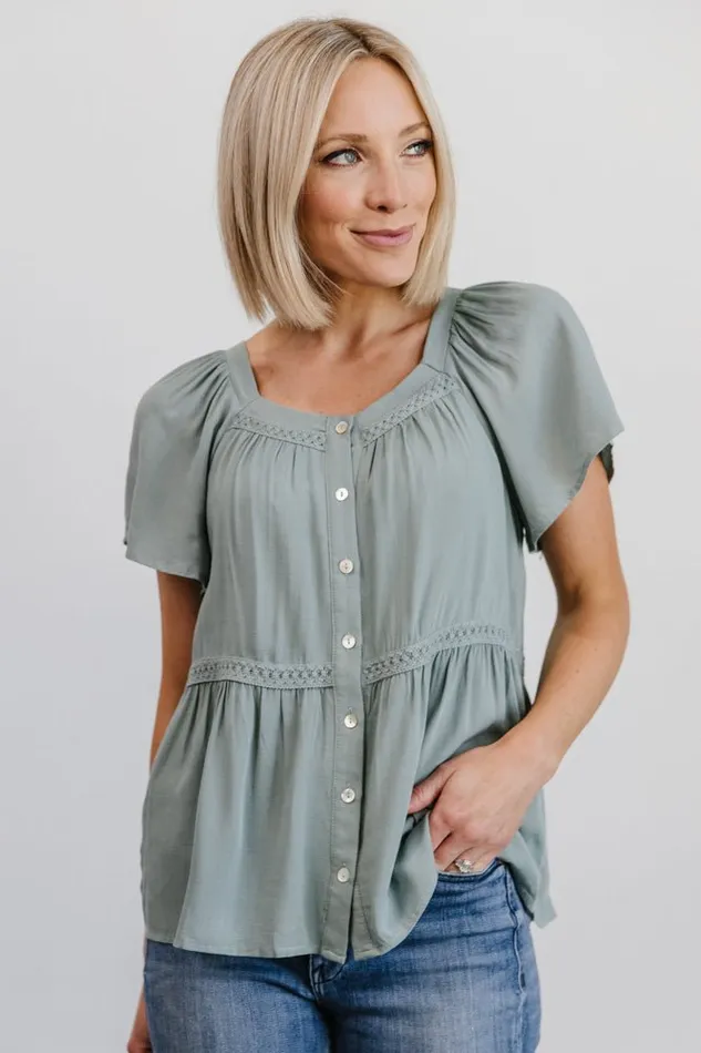 Unity Button Up Top Sage Women Baltic Born Blouses Shirts Unity Button Up Top Sage Women Baltic Born Blouses Shirts
