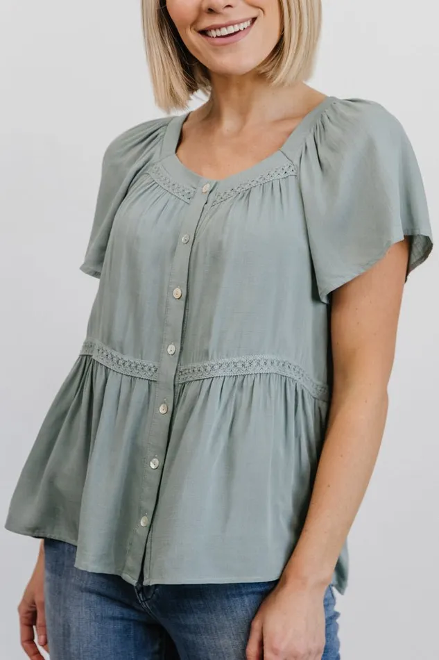 Unity Button Up Top Sage Women Baltic Born Blouses Shirts Unity Button Up Top Sage Women Baltic Born Blouses Shirts