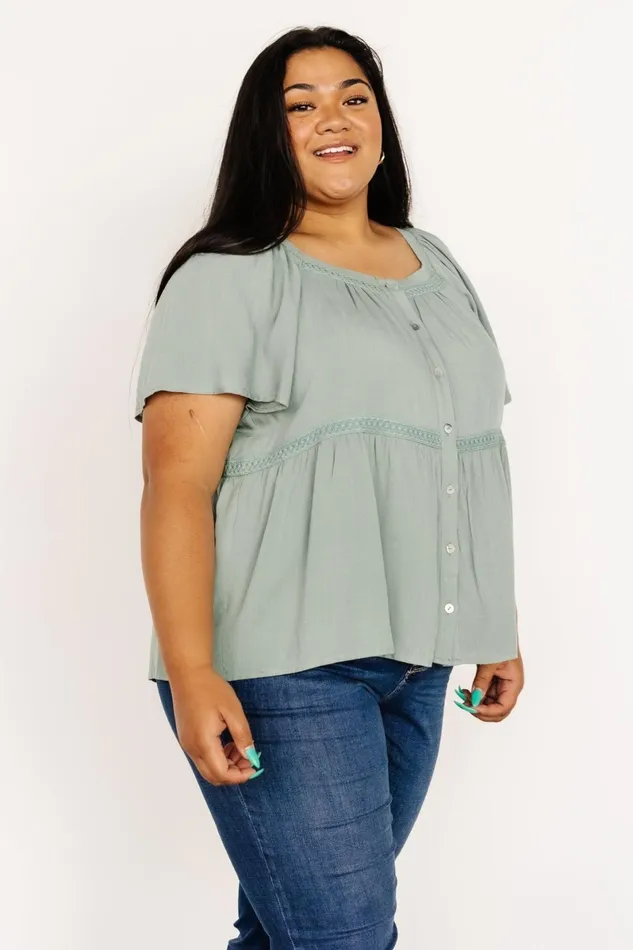 Unity Button Up Top Sage Women Baltic Born Blouses Shirts Unity Button Up Top Sage Women Baltic Born Blouses Shirts