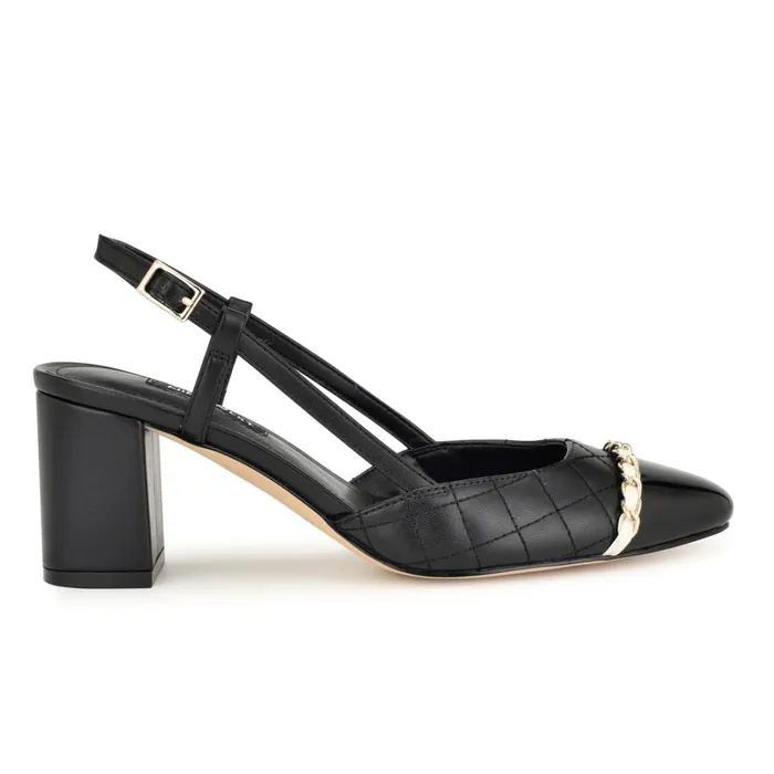 Uround Quilted Cap Top Slingbacks Black Women Nine West Slingbacks