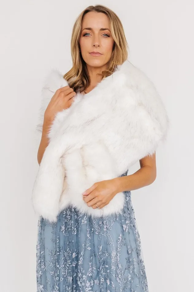 Valerie Faux Fur Shawl Ivory Women Baltic Born Outerwear