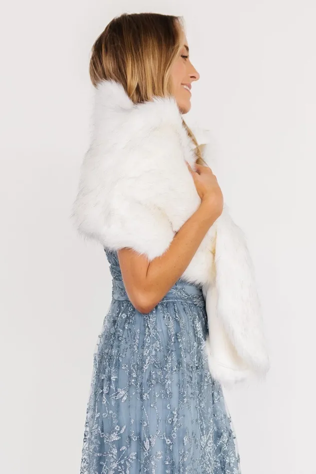 Valerie Faux Fur Shawl Ivory Women Baltic Born Outerwear