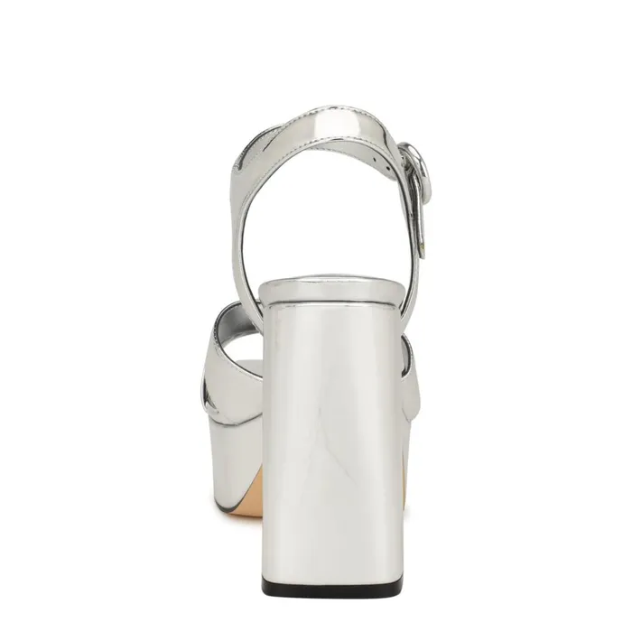 Vallen Strappy Platform Sandals Silver Women Nine West Platforms Vallen Strappy Platform Sandals Silver Women Nine West Platforms