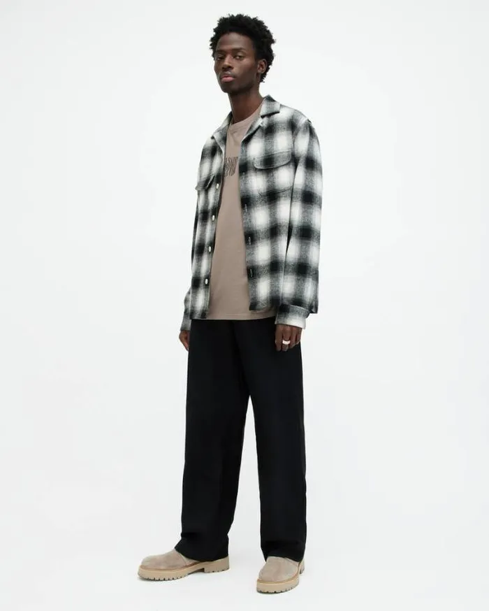 Varden Relaxed Fit Warped Logo TShirt Chestnut Taupe Men AllSaints TShirts