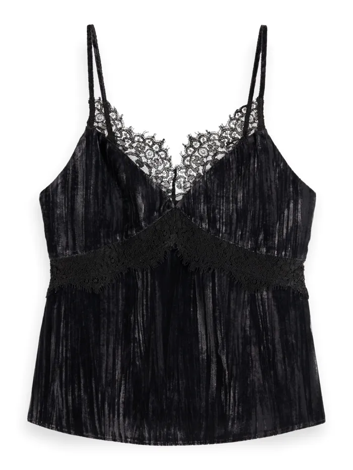VELVET TANK TOP Evening Black Women Scotch and Soda Tops and TShirts