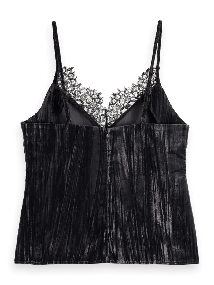 VELVET TANK TOP Evening Black Women Scotch and Soda Tops and TShirts
