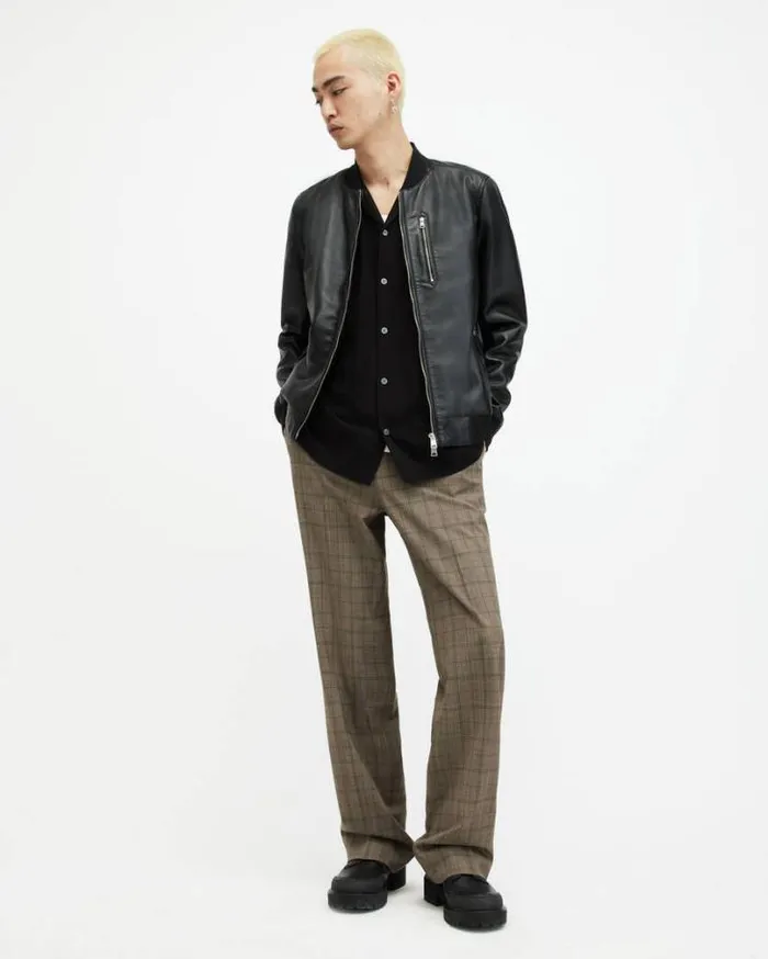 Venice Camp Collar Ramskull Shirt Black Men AllSaints Shirts