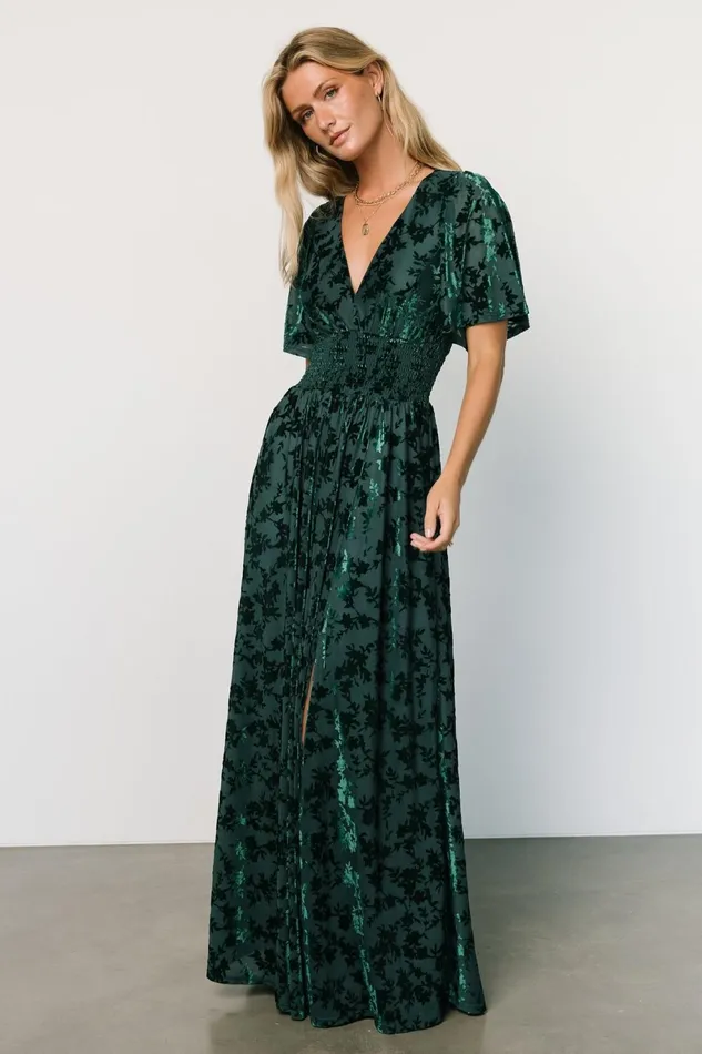 Veronica Velvet Maxi Dress Green Women Baltic Born Mother Of The Bride