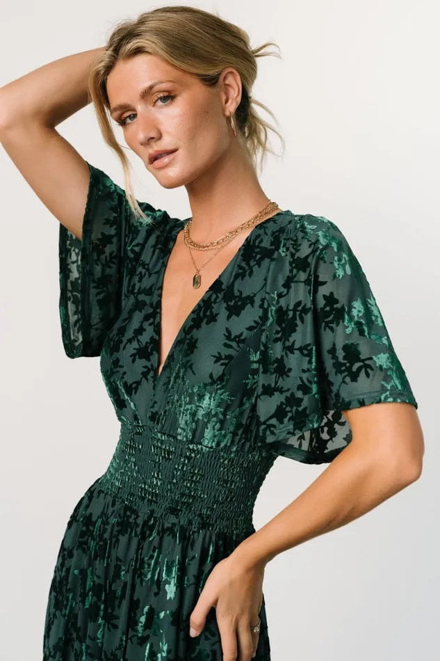 Veronica Velvet Maxi Dress Green Women Baltic Born Mother Of The Bride