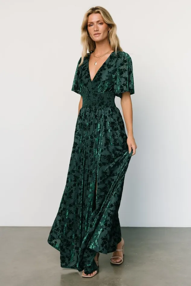 Veronica Velvet Maxi Dress Green Women Baltic Born Mother Of The Bride
