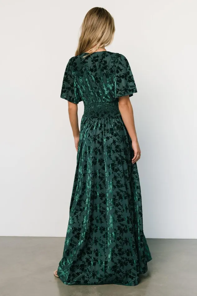 Veronica Velvet Maxi Dress Green Women Baltic Born Mother Of The Bride