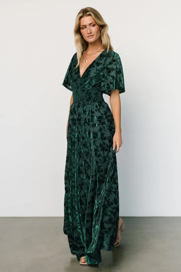 Veronica Velvet Maxi Dress Green Women Baltic Born Mother Of The Bride