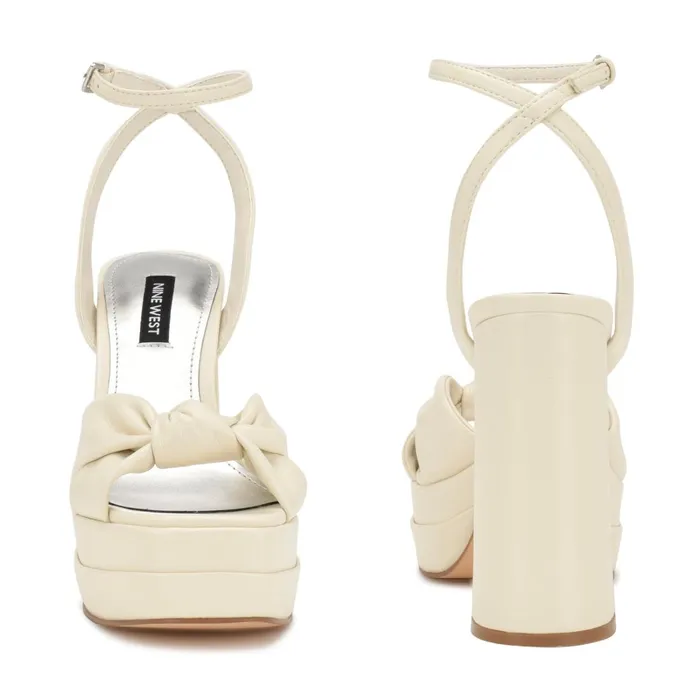 Vivid Platform Sandals Chic Cream Women Nine West Heeled Vivid Platform Sandals Chic Cream Women Nine West Heeled