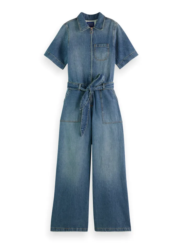 Washed Denim Workwear Jumpsuit Frisco Nights Women Scotch and Soda Dresses and Jumpsuits Washed Denim Workwear Jumpsuit Frisco Nights Women Scotch and Soda Dresses and Jumpsuits