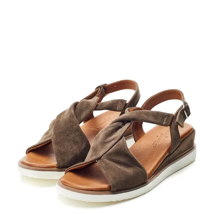 Wedge Sandals Women Moda In Pelle Bsoleful BBrie Brown Suede