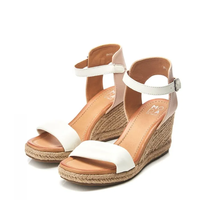 Wedge Sandals Women Moda In Pelle Phyllis Cameo Leather