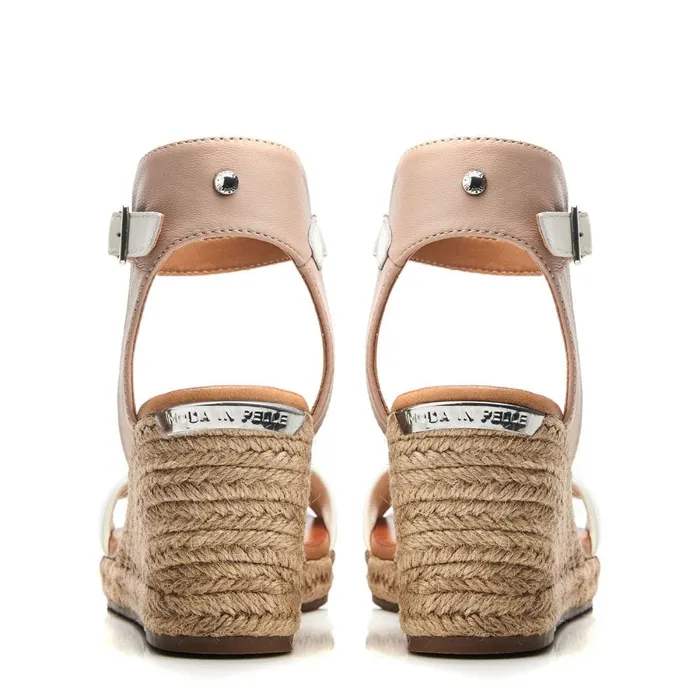Wedge Sandals Women Moda In Pelle Phyllis Cameo Leather