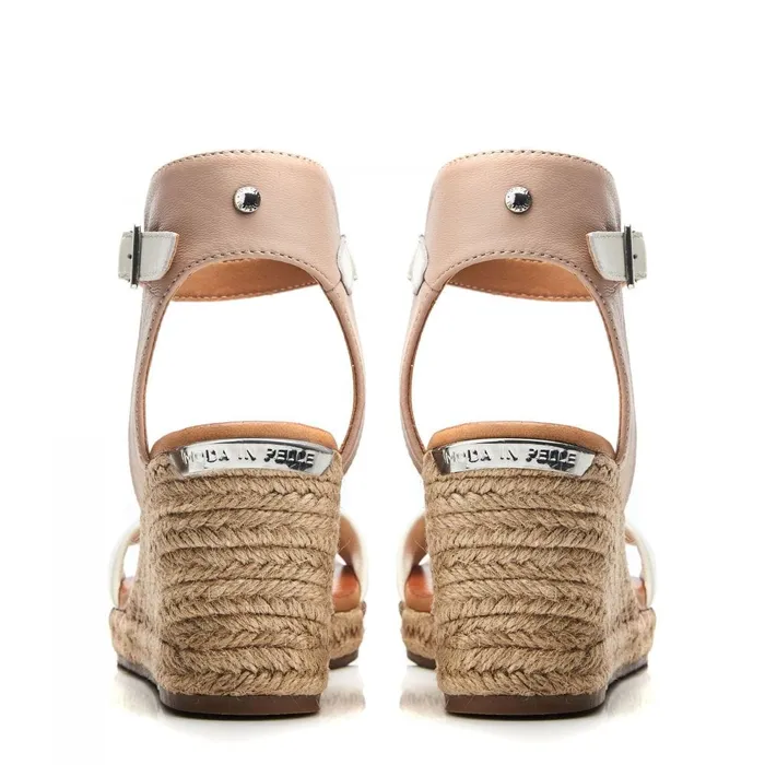 Wedge Sandals Women Moda In Pelle Phyllis Cameo Leather