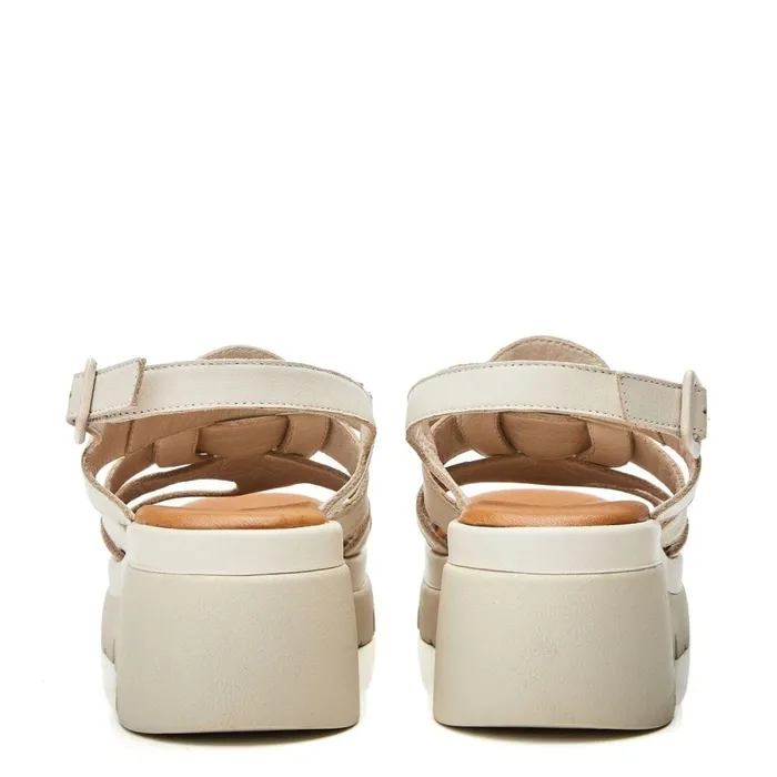 Wedge Sandals Women Moda In Pelle Shoon Sh Strake Off White Leather