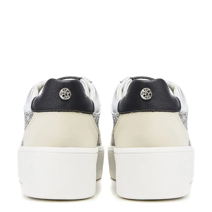 Wedge Trainers Women Moda In Pelle Belda Silver Porvair