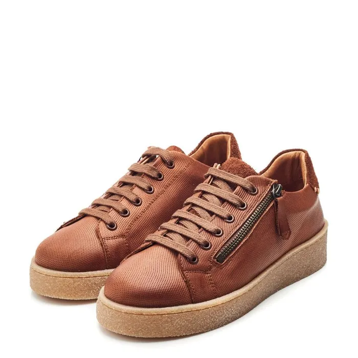 Wedge Trainers Women Moda In Pelle Shoon Sh Elston Tan Leather