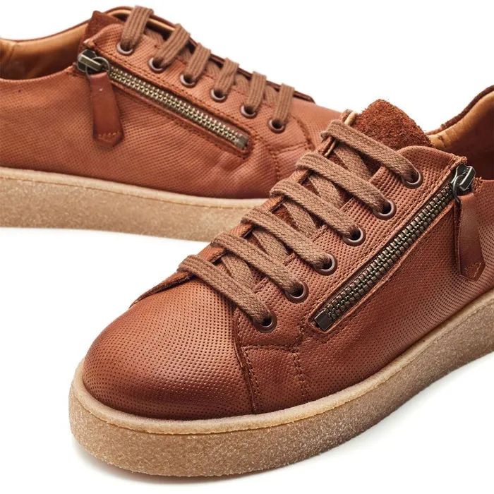 Wedge Trainers Women Moda In Pelle Shoon Sh Elston Tan Leather