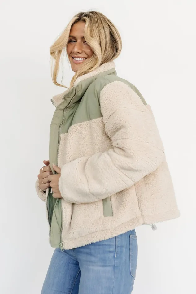 Weekender Sherpa Puffer Jacket Oatmeal Sage Women Baltic Born Outerwear Weekender Sherpa Puffer Jacket Oatmeal Sage Women Baltic Born Outerwear