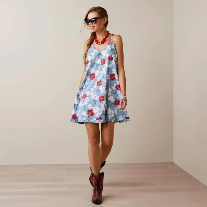 Western Aloha Dress Wa Pareu Print Women Ariat Dresses and Skirts