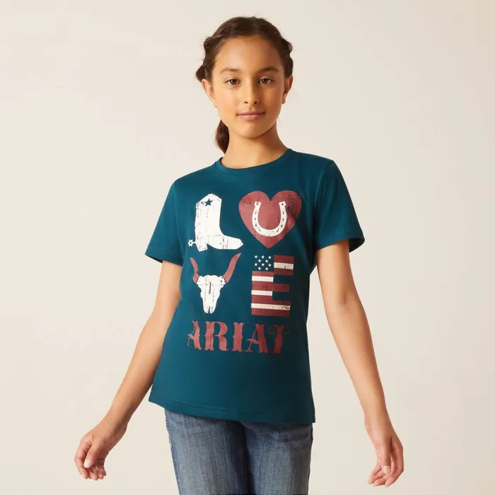 Western Love Shirt Reflecting Pond Kids Ariat TShirts and Polos