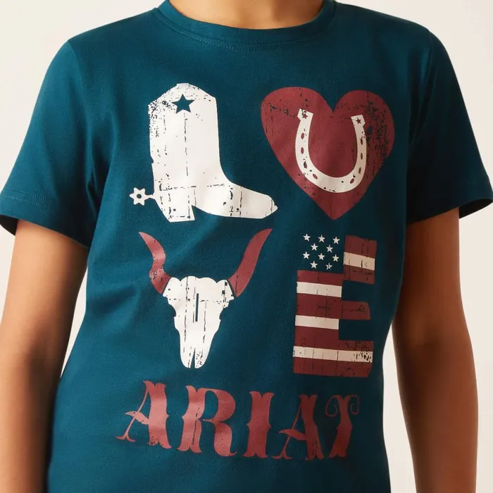 Western Love Shirt Reflecting Pond Kids Ariat TShirts and Polos